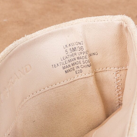 Lucky Brand Women Kujon Beige Suede Harness Riding Moto Tall Boots 5.5US EUR36 - Picture 9 of 10